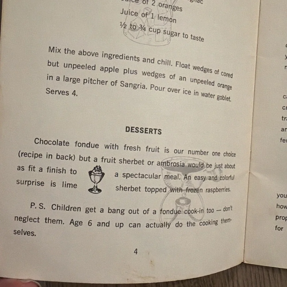 Vtg‎ 1968 FONDUE Cook-In COOKBOOK Recipes PAPERBACK Pamphlet USA Potpourri PRESS